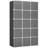 HOMCOM - DIY Kleiderschrank - B111 x T47 x H183 cm - schwarz