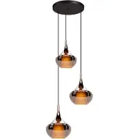 Eglo Almoster Hängelampe, kupfer, Ø 55 cm 3-flg. - , Almoster, dimmbar, Kupfer, für Wohnzimmer, Glas, Modern