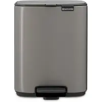 Brabantia Bo Pedaleimer 7L, Kunststoff-Inneneimer - Platinum