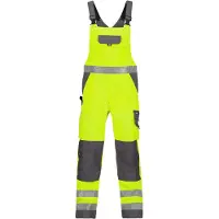 Dassy Toulouse Warnschutz Latzhose mit Kniepolstertaschen - neongelb/zementgrau - 46-5cm