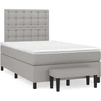 Syfax Boxspringbett mit Matratze Hellgrau 120x200 cm Stoff