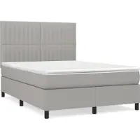 Syfax Boxspringbett mit Matratze Hellgrau 140x190 cm Stoff