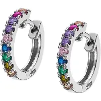 Lotus Silver - Playful round earrings made of silver with zircons LP1993-4 / 1