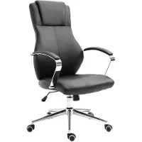 SVITA MELLOW Bürostuhl Drehstuhl Chefsessel Armlehnen hochwertig verchromt Kunstleder in schwarz Höhenverstellung