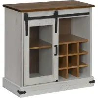 vidaXL Sideboard HALDEN mit Schiebetür Weiß 80x40x80 cm Massivholz