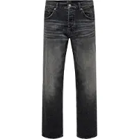 Only & Sons Herren Jeans ONSEDGE PERFORMANCE Mid Waist Regular Fit 22033824 Schwarz W 33 L 32