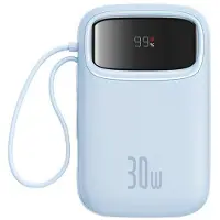 Baseus P10055008313-00, 10000 mAh, Lithium Polymer (LiPo), Power Delivery 3.0, Quick Charge 3.0, 30 W, Blau