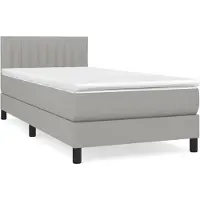 Syfax Boxspringbett mit Matratze Hellgrau 80x200 cm Stoff