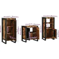 vidaXL Badezimmermöbel-Set mit Regal 3 pcs Massives upgecyceltes Holz