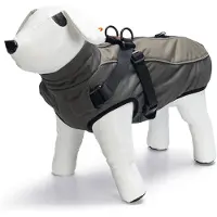 Beeztees Hundemantel mit Geschirr Milo grau, Rückenlänge: 56 cm
