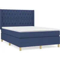 Syfax Boxspringbett mit Matratze Blau 140x190 cm Stoff