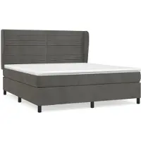 Syfax Boxspringbett mit Matratze Dunkelgrau 160x200 cm Samt