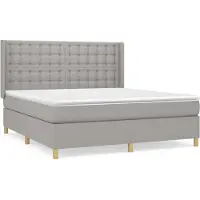 Syfax Boxspringbett mit Matratze Hellgrau 160x200 cm Stoff