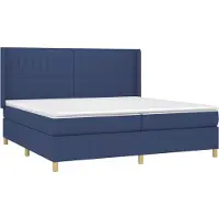 Syfax Boxspringbett mit Matratze Blau 200x200 cm Stoff