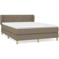 Syfax Boxspringbett mit Matratze Taupe 140x200 cm Stoff
