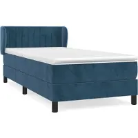 Syfax Boxspringbett mit Matratze Dunkelblau 90x200 cm Samt
