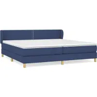 Syfax Boxspringbett mit Matratze Blau 200x200 cm Stoff