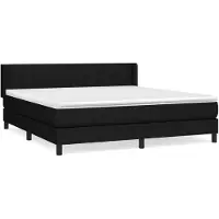 Syfax Boxspringbett mit Matratze Schwarz 180x200 cm Stoff