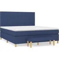 Syfax Boxspringbett mit Matratze Blau 180x200 cm Stoff