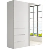 Die Möbelfundgrube Schwebetürenschrank weiß mit Spiegel 170 cm 2-türig - WINN