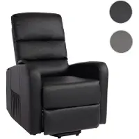 Mendler Fernsehsessel HWC-K62, Sessel Relaxsessel TV-Sessel Liege, Liegefunktion Aufstehhilfe, Metall Kunstleder schwarz