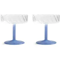 &Klevering - Coupe Twirl Champagnerglas, blau (2er-Set)