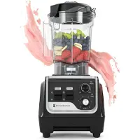 Kitchenbrothers Power Standmixer - 1600W - 2L - Smoothie Maker - Eiscrusher - Metallic Schwarz