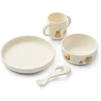 Liewood Tischset Vivi Printed Tableware Set Elephant / Creme De La Creme (4-teilig)