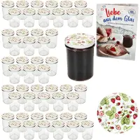 MamboCat 50er Set Sturzglas 230ml HOCH Einmachglas TO66 Wald-Erdbeere Deckel Rezept-Heft