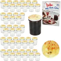 MamboCat 50er Set Sturzglas 230ml HOCH Einmachglas TO66 Honig Deckel Rezept-Heft