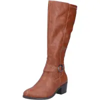 Rieker Damen Stiefel elegant mit Schnalle und Vario Schaft 73990, Größe:39 EU, Farbe:Braun