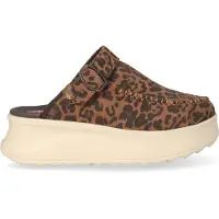 HeyDude Delray Clog Suede Damen Brown Leopard Größe 40