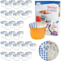 MamboCat 40 Sturzgläser 230 ml Deckel Herz Holz blaukariert Einmachglas Einweckglas Glas