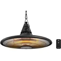 Auronic Terrassenstrahler - Infrarotheizung - hängend - 10m2 - elektrisch - 1500W - Fernbedienung - Schwarz