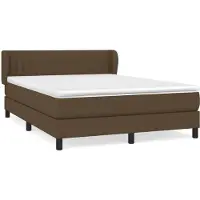 Syfax Boxspringbett mit Matratze Dunkelbraun 140x190 cm Stoff