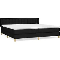 Syfax Boxspringbett mit Matratze Schwarz 200x200 cm Stoff