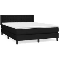 Syfax Boxspringbett mit Matratze Schwarz 140x200 cm Stoff