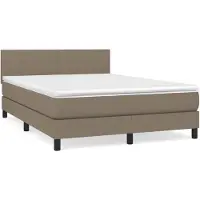 Syfax Boxspringbett mit Matratze Taupe 140x190 cm Stoff