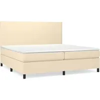 Syfax Boxspringbett mit Matratze Creme 200x200 cm Stoff