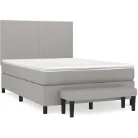 Syfax Boxspringbett mit Matratze Hellgrau 140x200 cm Stoff