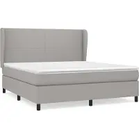 Syfax Boxspringbett mit Matratze Hellgrau 160x200 cm Stoff