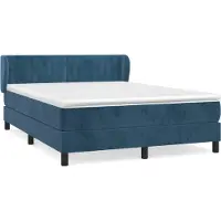 Syfax Boxspringbett mit Matratze Dunkelblau 140x200 cm Samt