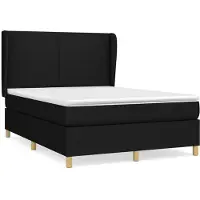 Syfax Boxspringbett mit Matratze Schwarz 140x200 cm Stoff