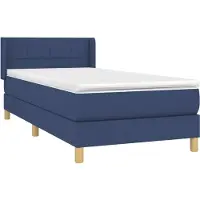 Syfax Boxspringbett mit Matratze Blau 90x200 cm Stoff