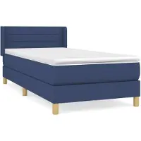 Syfax Boxspringbett mit Matratze Blau 90x200 cm Stoff
