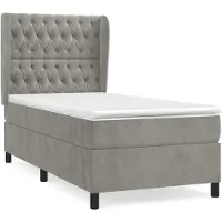 Syfax Boxspringbett mit Matratze Hellgrau 80x200 cm Samt