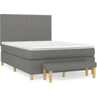 Syfax Boxspringbett mit Matratze Dunkelgrau 140x190 cm Stoff