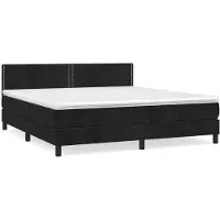Syfax Boxspringbett mit Matratze Schwarz 160x200 cm Samt