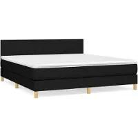 Syfax Boxspringbett mit Matratze Schwarz 160x200 cm Stoff