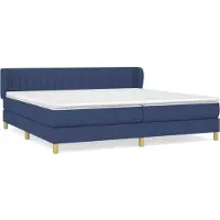 Syfax Boxspringbett mit Matratze Blau 200x200 cm Stoff